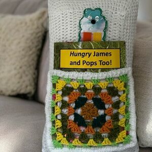 Crochet Accent Pillow with Pocket